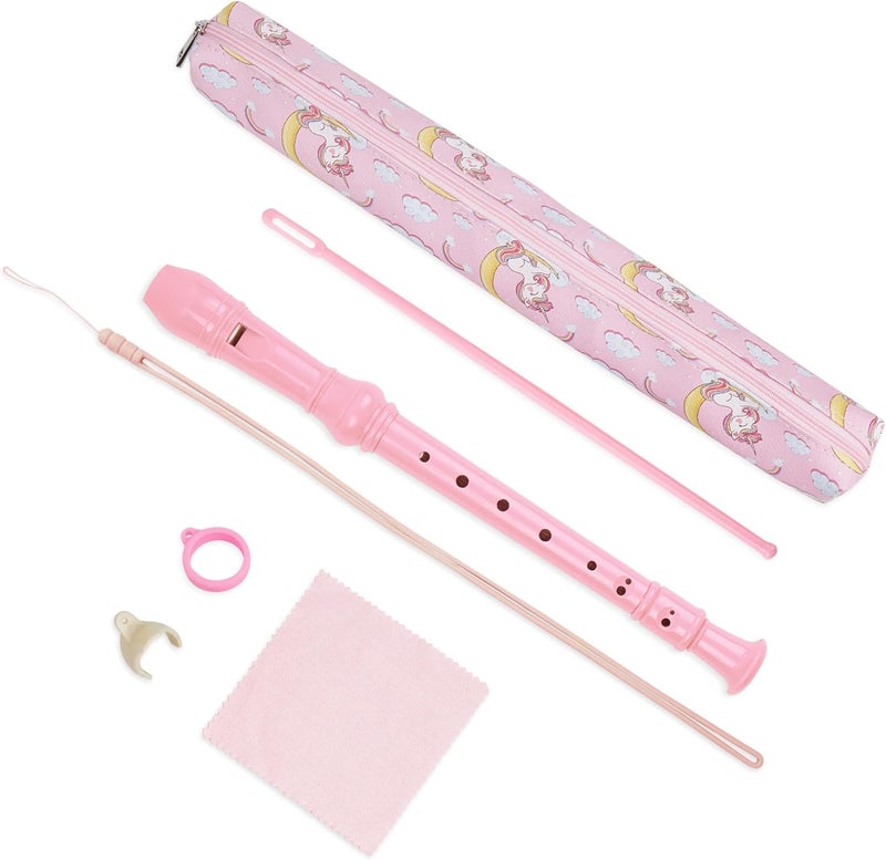 Haecsfl Recorder Instrument for Beginner Adults,8-Hole Soprano Descant Recorder Music Flute with Cleaning Rod & Case Bag For Home Entertainment(2-Pink Unicorn2) - Image 1
